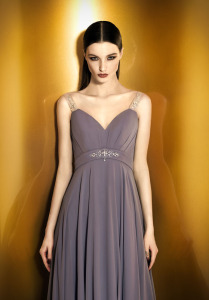 Style #929, sweetheart neckline evening gown with strap embellishment and jeweled empire waist, available in powder, berry, bright blue, mint, red, black, turquoise, gray, purple, blue, pink, peach and orange