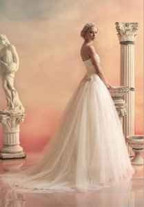 Style #1519, tulle ball gown wedding dress with beaded sweetheart bodice, available in ivory