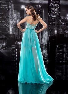 Style #136, short fitted lace cocktail dress with one shoulder lace decorated and sheer mesh on the other shoulder, attachable floor length chiffon pleated skirt, available in turquoise, white, cream and black