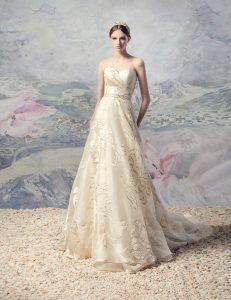 Style #1633 Premium, a-line gold wedding dress with sweetheart neckline, available in gold