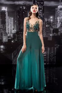 Illusion Beaded Bodice Jampsuit