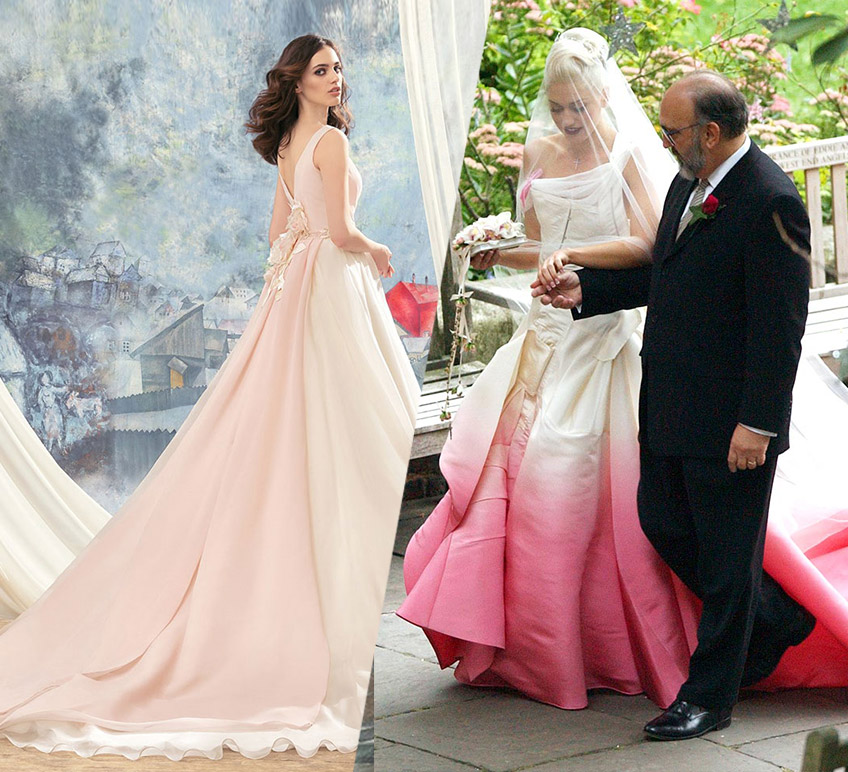 celebrity-dresses,-pink-unique-wedding-dresses-Papilio