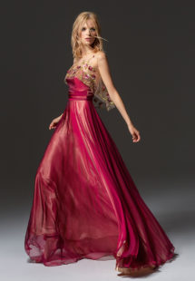 Style #358, strapless maxi dress comes with the flower embroidered cap sleeve blouse, available in ivory, grey, coral, burgundy, pink-lilac. Blouse available in nude color