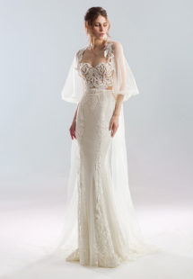Style #1910L, available in ivory; Style #1910-7 (cape), available in ivory