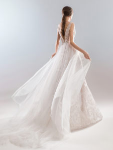 Style #1923L, available in ivory with nude lining (photo), ivory; Style #1923-2 (skirt), available in ivory