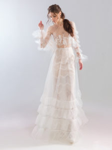 Style #1929L, Style #1929-3 (blouse), available in ivory with nude lining (photo), ivory