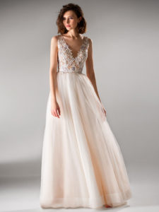 Style #425c, available in ivory, peach, purple