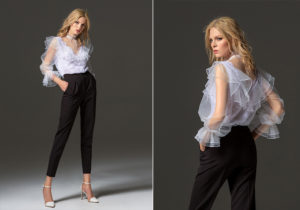 blouse long bishop sleeves