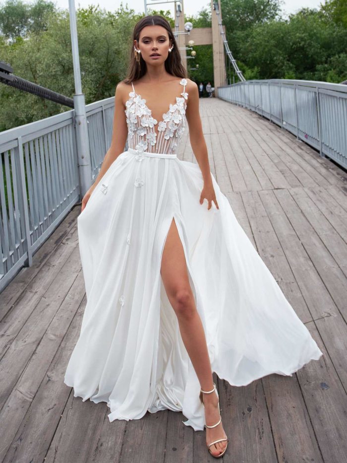 Wedding Dress Low Cut : Low Cut Wedding Dress. Wedding Dress With Weightless Sleeves.