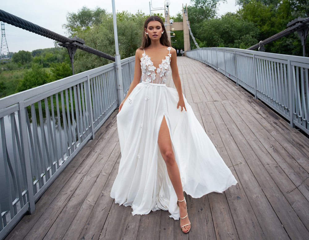 Wedding dresses with thigh-high slits Wedding dresses with thigh-high slits