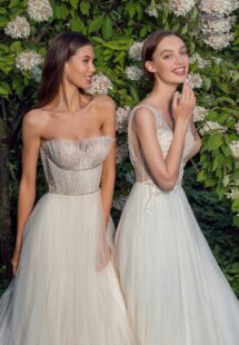 Style #13010, available in ivory-nude, ivory; Style #13018, available in ivory-nude, ivory