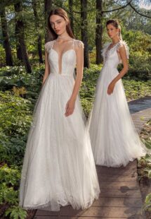 Style #13016, available in ivory; Style #13003, available in white