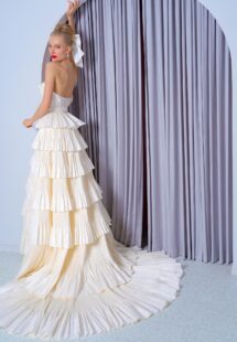 Style #2229b, Taffeta tiered A-line wedding dress, available in ivory