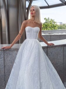 Floral ball gown with detachable cape