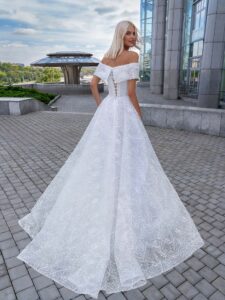Floral ball gown with detachable cape