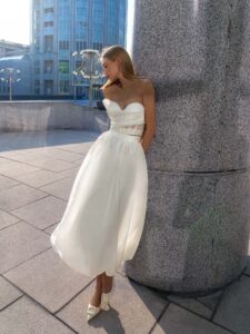 Sweetheart corset top and midi skirt