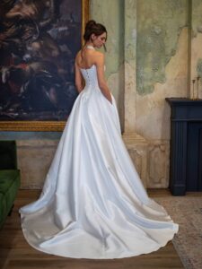 Mikado bridal corset and skirt with a slit