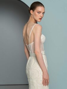 Mini dress with beaded skirt