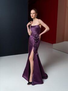 Fit and flare dress with detachable bolero | flower brooch