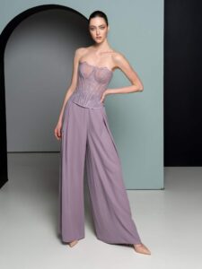 Lace corset top | Chiffon pants