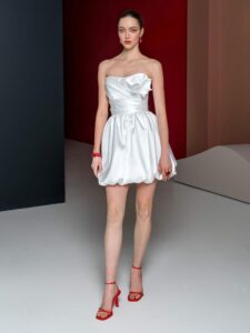 Mikado bubble hem dress