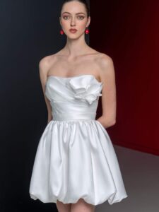 Mikado bubble hem dress