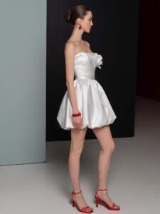 Mikado bubble hem dress