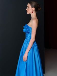 Mikado bubble hem dress