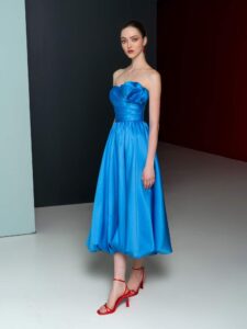 Mikado bubble hem dress