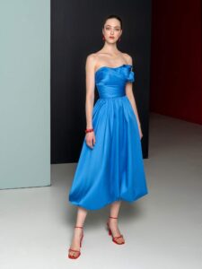 Mikado bubble hem dress