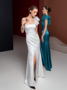 One shoulder fitted gown