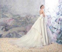 Style #1609, sweetheart neckline jackquard a-line wedding gown with train, available in ivory